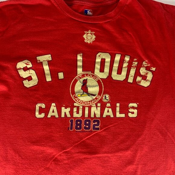 St Louis Cardinals MLB Retro Red Short Sleeve Crewneck Shirt Mens Large - Picture 2 of 4